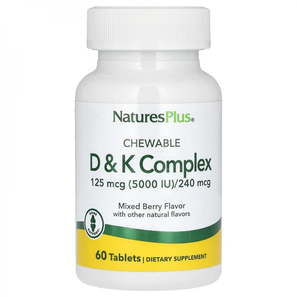 Вітаміни Nature's Plus VIT D & K Complex 125 mcg 5000 IU/ 240 mcg - 60 tabs