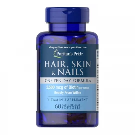 Витамины Puritans Pride Hair Skin Nails (One perday formula) 2500 mcg of Biotin - 60 Softgels