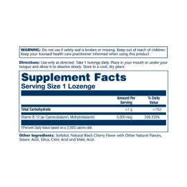 Вітаміни Solaray Vitamin B-12 5000 mcg - 30 lozenges