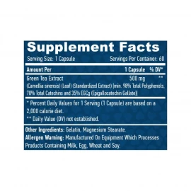 Екстракт зеленого чаю Haya Labs Green Tea Extract 500 мг - 60 капс