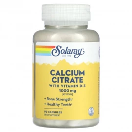 Цитрат кальцію та D3 Solaray Calcium Citrate w/Vit D-3 1000 mg - 90 caps
