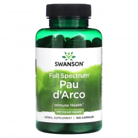 Кора муравьиного дерева Swanson Pau d'Arco 500 mg - 100 caps