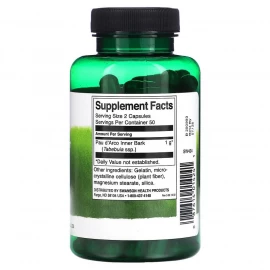 Кора мурашиного дерева Swanson Pau d'Arco 500 mg - 100 caps