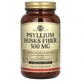 Лушпиння насіння подорожника Solgar Psyllium Husks Fiber 500 mg - 200 Vcaps