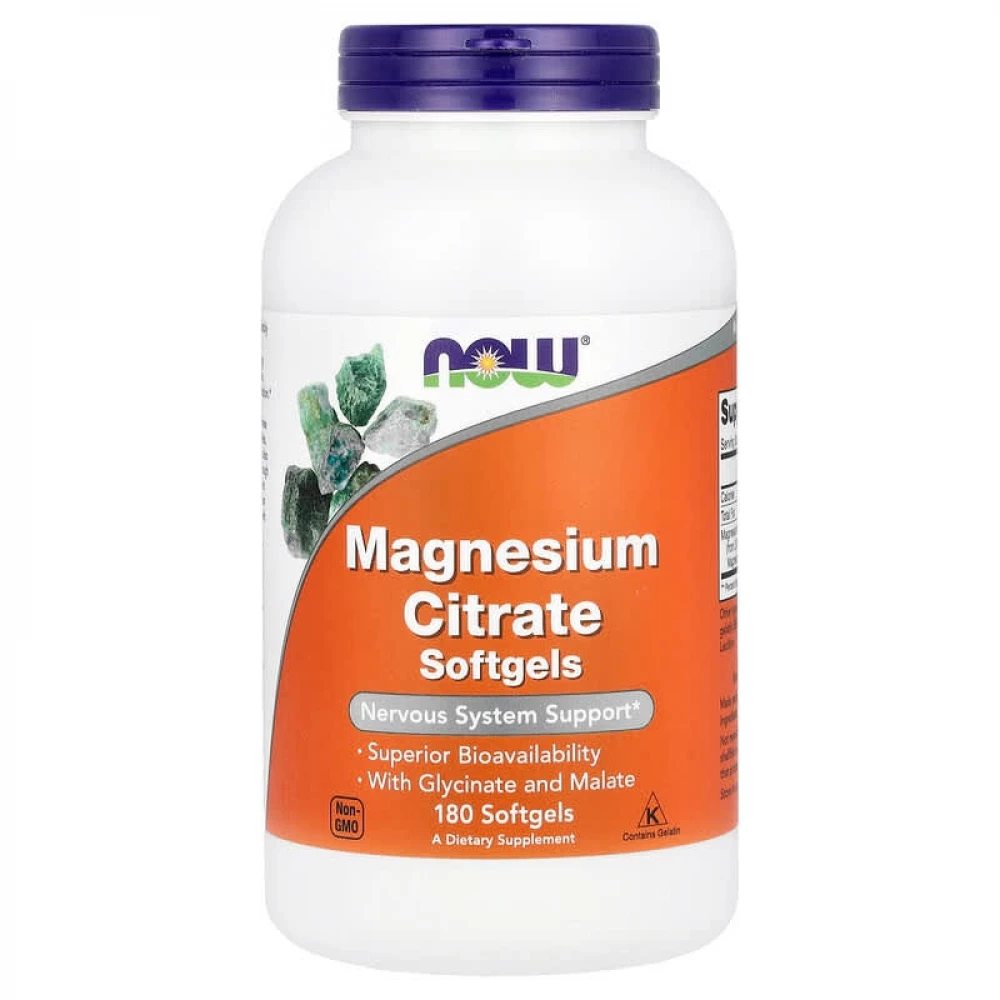 Магній цитрат Now Foods Magnesium Citrate 134 mg  - 180 sgels