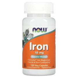 Хелатне залізо Now Foods Iron 18 mg Ferrochel - 120 vcaps