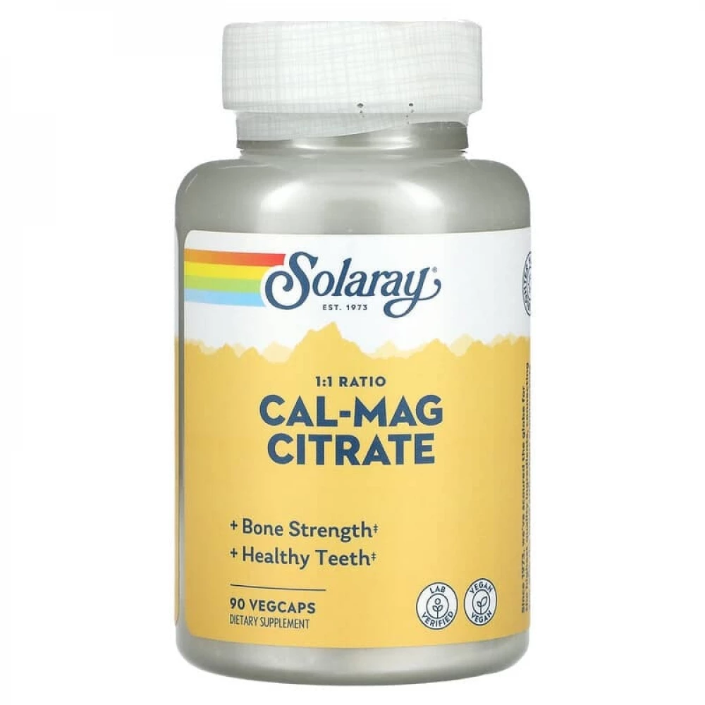 Цитрат кальцію та магнію Solaray Calcium & Magnesium Citrate  - 90 vcaps