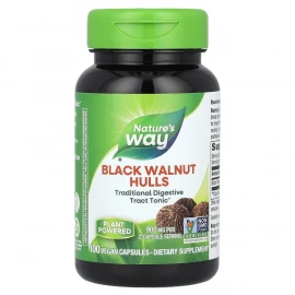 Скорлупа черного ореха Natures Way Black Walnut Hulls - 100 vcaps