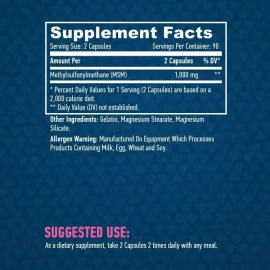 Метилсульфонілметан Haya Labs MSM 500 мг - 180 капс