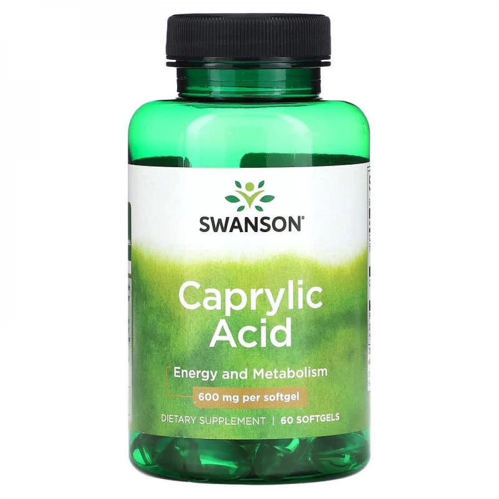 Каприлова кислота Swanson Caprylic Acid 600 mg - 60 softgel