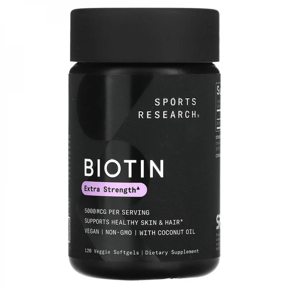 Биотин Sport Research Biotin 5000 mcg - 120 veg softgels