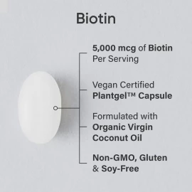 Биотин Sport Research Biotin 5000 mcg - 120 veg softgels