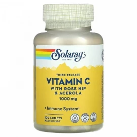 Вітамін C Solaray Vitamin C with Rose Hips & Ace 1000 mg - 100 tabs