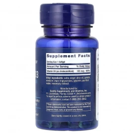Вітаміни Life Extension Vitamin D3 125 mcg (5000 IU) - 60 softgels