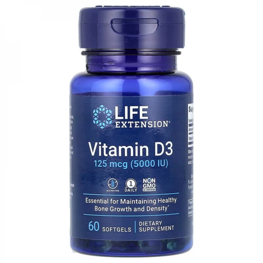 Вітаміни Life Extension Vitamin D3 125 mcg (5000 IU) - 60 softgels