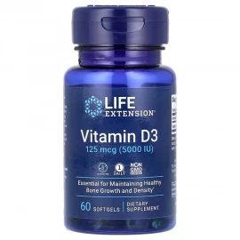 Вітаміни Life Extension Vitamin D3 125 mcg (5000 IU) - 60 softgels