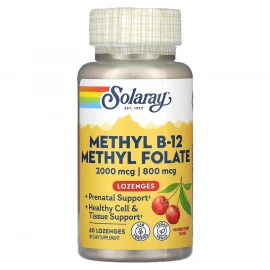 Вітаміни Solaray Methyl B-12 & Methyl Folate  - 60 lozenges
