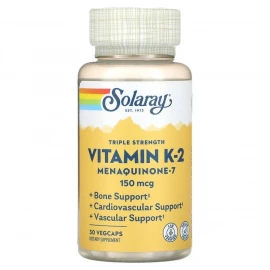 Витамины Solaray Triple Strength Vit K-2 MK-7 150 mcg - 30 veg caps