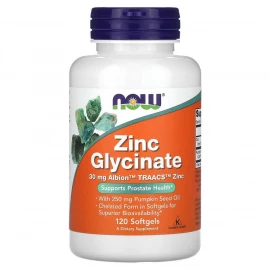Гліцинат цинку Now Foods Zinc Glycinate 30 mg - 120 sgels