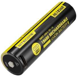 Аккумулятор литиевый Li-Ion 18650 Nitecore NL1836R 3.6V (3600mAh, USB-C), защищенный
