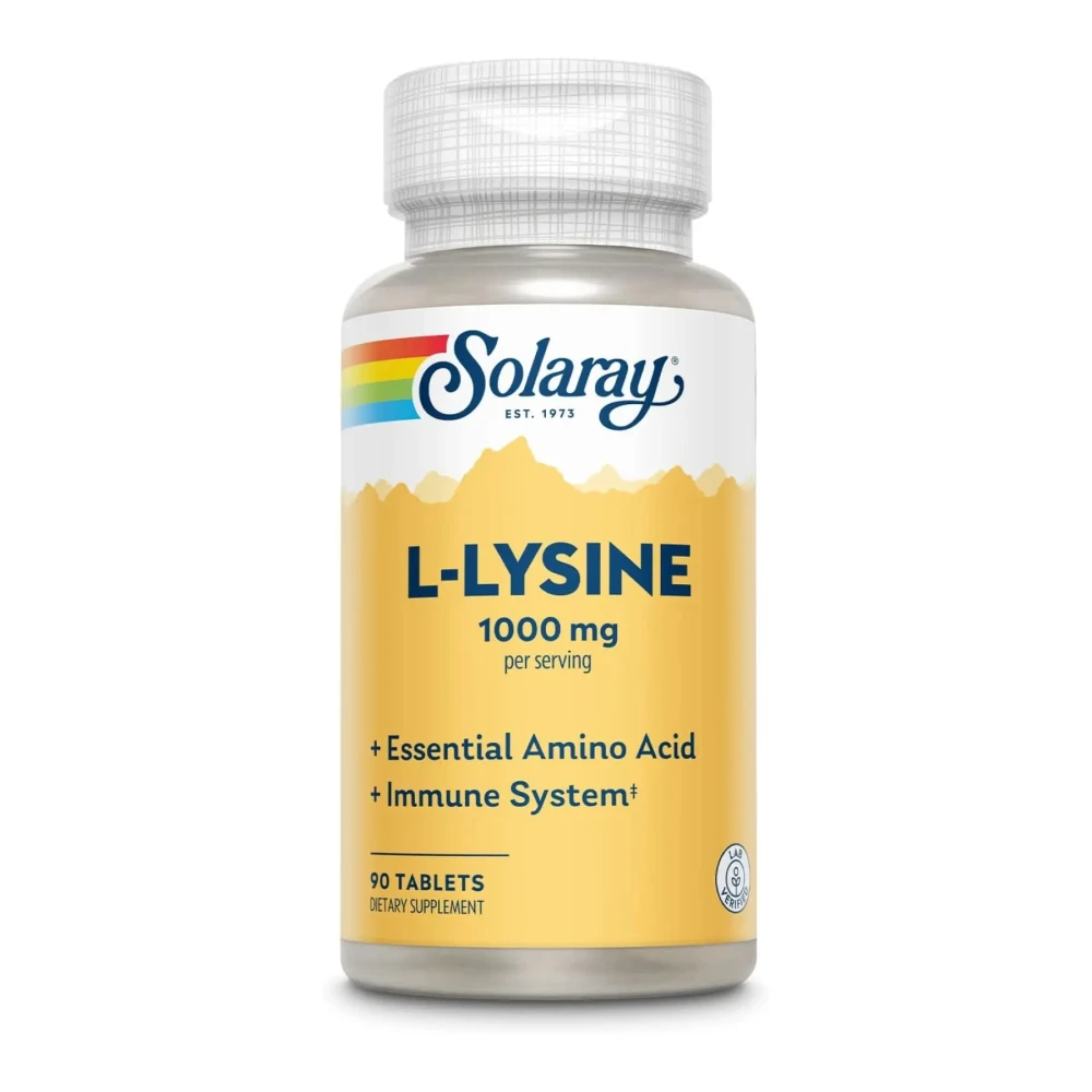 L-лізин Solaray L-Lysine Free Form 1000 mg - 90 tabs