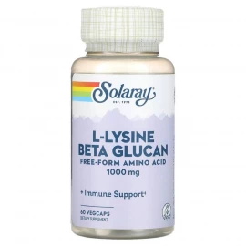 L-лізин та Бета-глюкан Solaray L-Lysine with Beta Glucan 1000 mg - 60 vcaps
