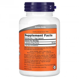 Аминокислоты Now Foods Tyrosine 750 mg - 90 vcaps