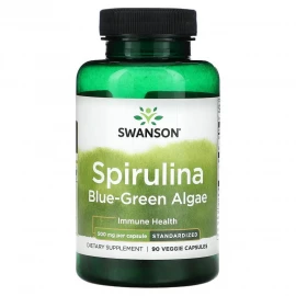 Спіруліна та синьо-зелені водорості Swanson Spirulina Blue-Green Alhae 500 mg - 90veg caps