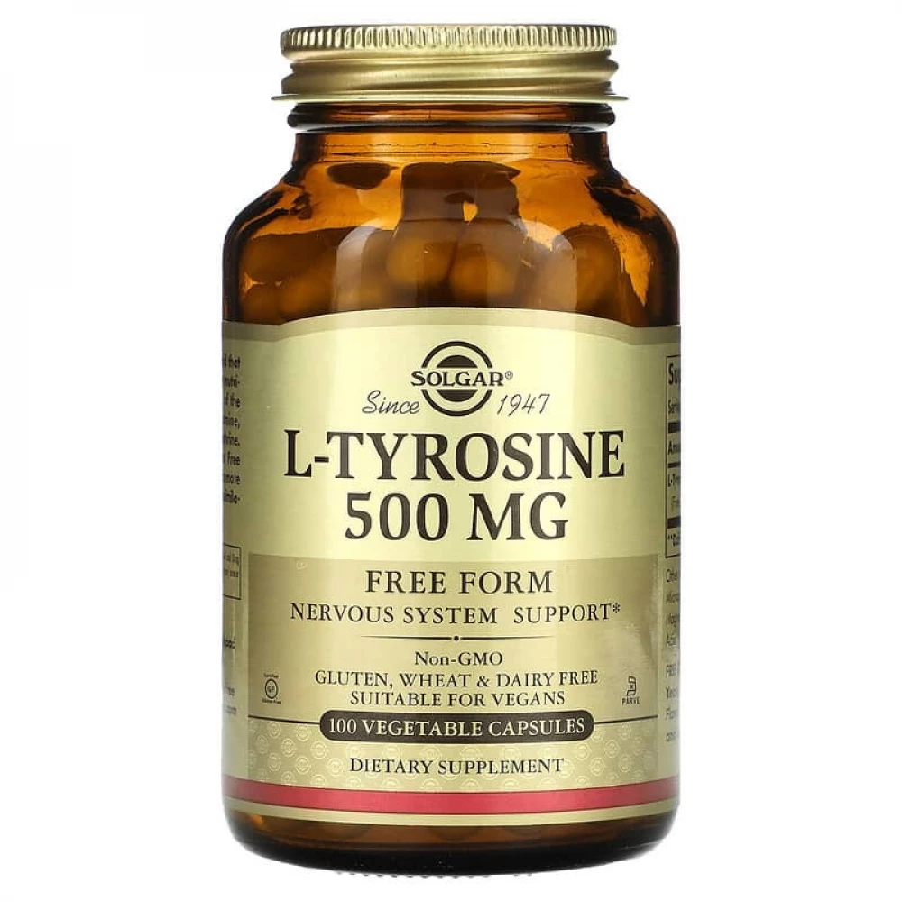 Тирозин Solgar L-Tyrosine 500 mg - 100 vcaps
