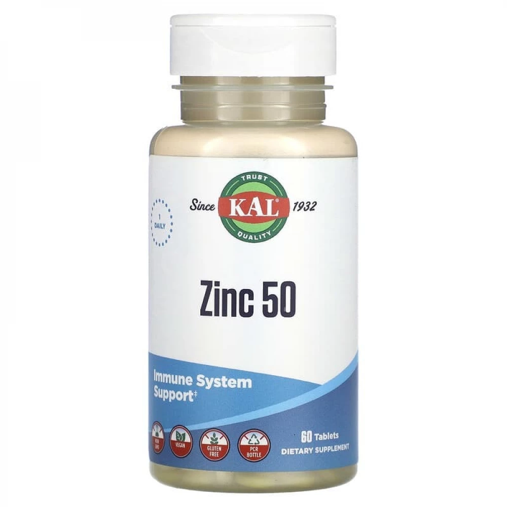 Цинк KAL Zinc 50 mg - 60 tabs