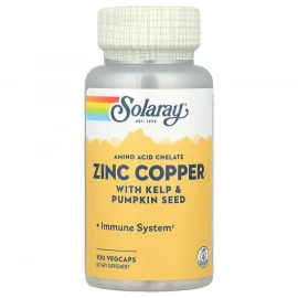 Цинк та мідь Solaray Zinc Copper - 100 vcaps
