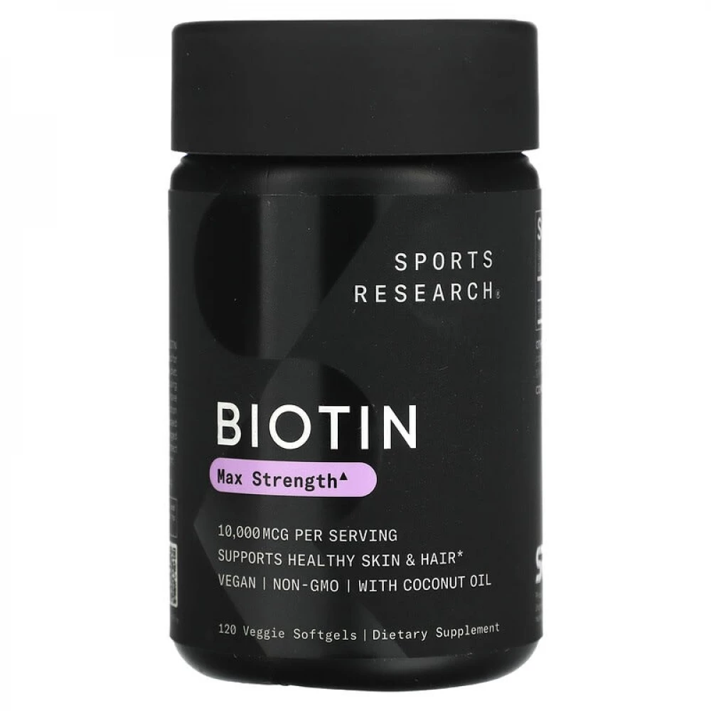 Біотин Sport Research Biotin 10,000mcg - 120 veg softgels