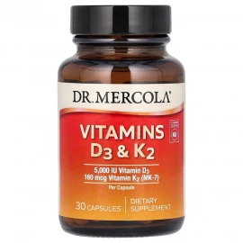 Вітаміни Dr. Mercola Vitamins D3 & K2 - 30 caps