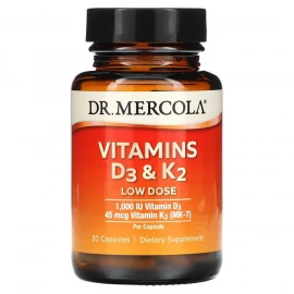 Вітаміни Dr. Mercola Vitamins D3 & K2 Low Dose - 30 caps