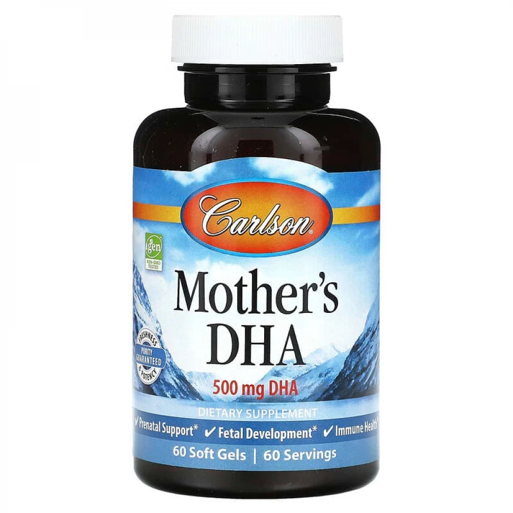 Докозагексаєнова кислота Carlson Laboratories Mother's DHA 500 mg - 60 softgels