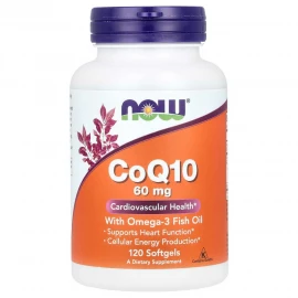 Коэнзим и Омега-3 Now Foods CoQ10 60mg with Omega-3 - 120 sgels