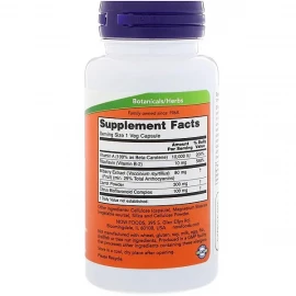 Комплекс для профилактики зрения Now Foods Bilberry Complex 80 mg - 100 vcaps