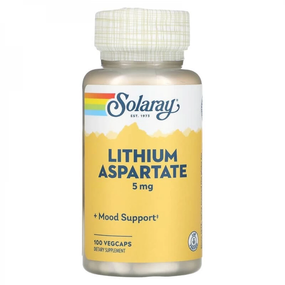 Літій Solaray Lithium Aspartate 5 mg - 100 vcaps