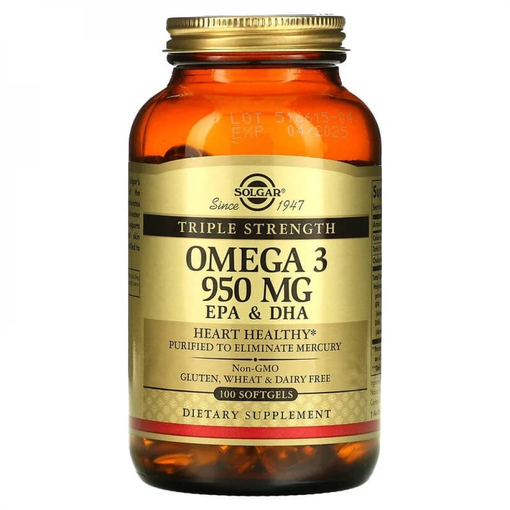 Омега-3 Solgar Triple Strength Omega-3 950 mg - 100 softgels