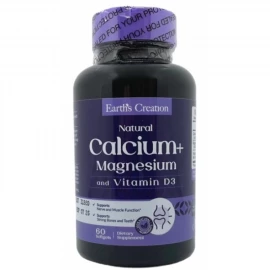 Вітамінно-мінеральний комплекс Earths Creation Calcium Magnesium + Vitamin D3 - 60 софт гель