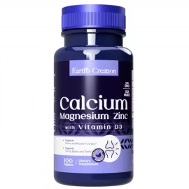 Вітамінно-мінеральний комплекс Earths Creation Calcium, Magnesium, Zinc + Vit D3 - 100 таб