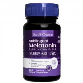 Мелатонін Earths Creation Melatonin 5 mg with B-6 (Sublingual) - 60 таб