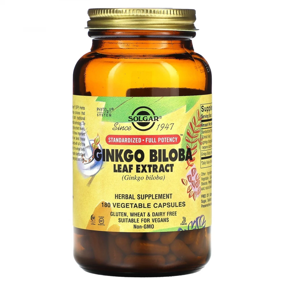 Гінкго білоба Solgar SFP Ginkgo Biloba Leaf Extract - 180 vcaps
