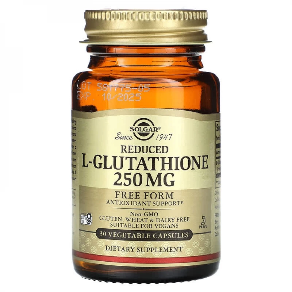 Глутатіон Solgar Reduced L-Glutathione 250 mg - 30 vcaps