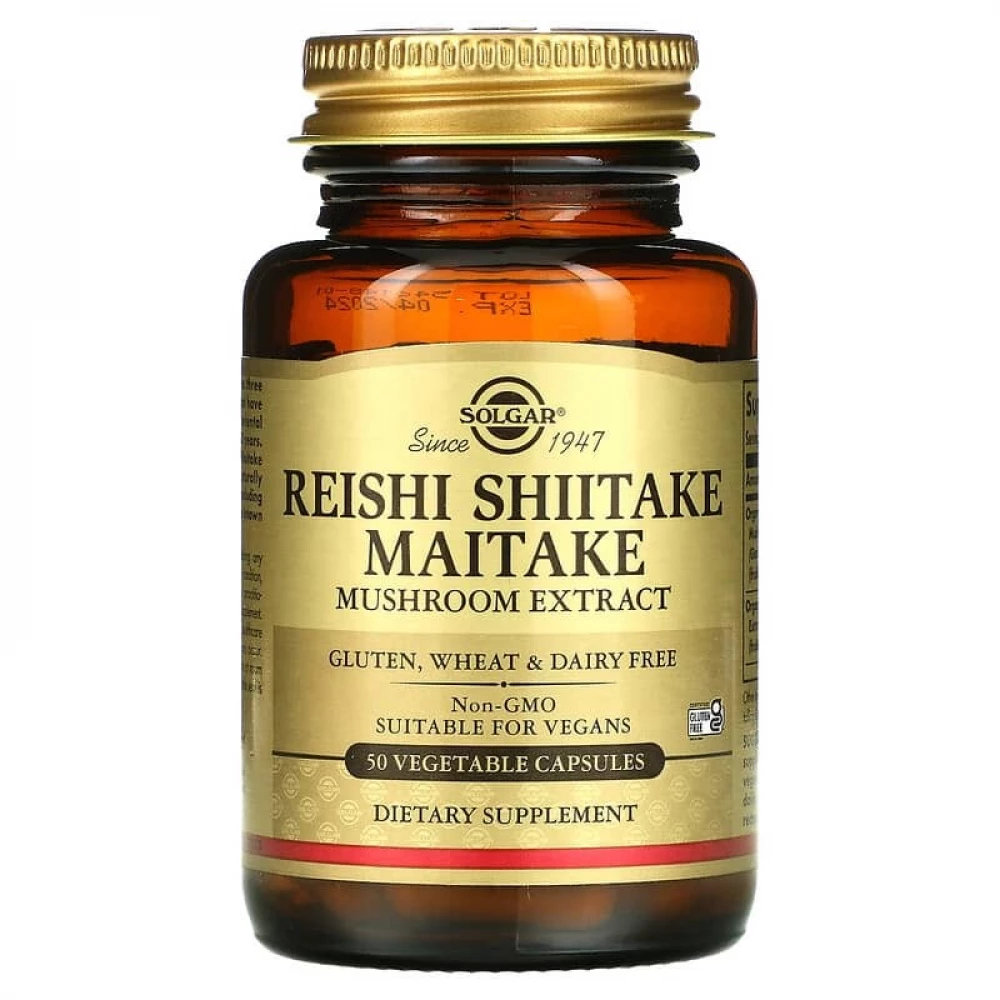Грибний комплекс Solgar Reishi Shiitake Maitake Mushroom Extract - 50 vcaps