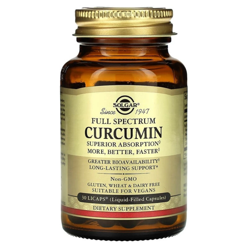 Куркумін Solgar Full Spectrum Curcumin Liquid Extract - 30 softgels