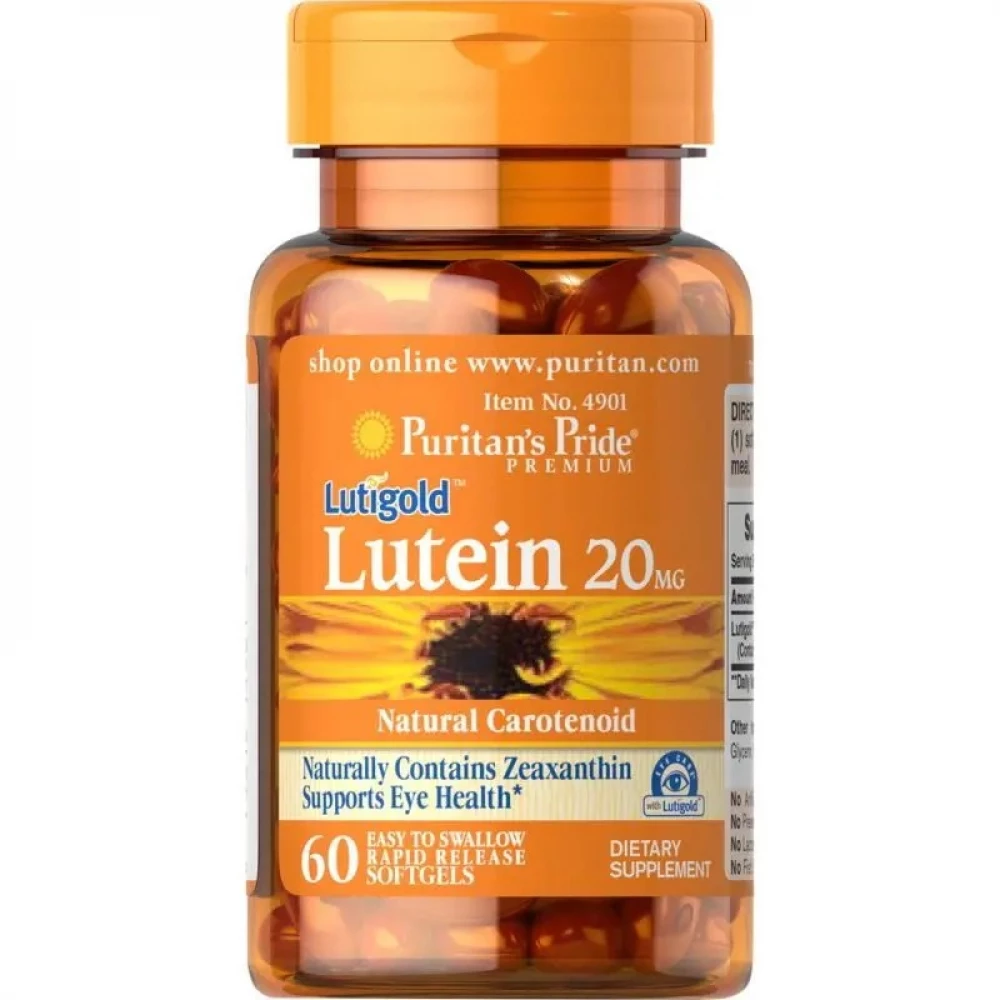 Лютеїн Puritans Pride Lutigold Lutein 20 mg - 60 caps