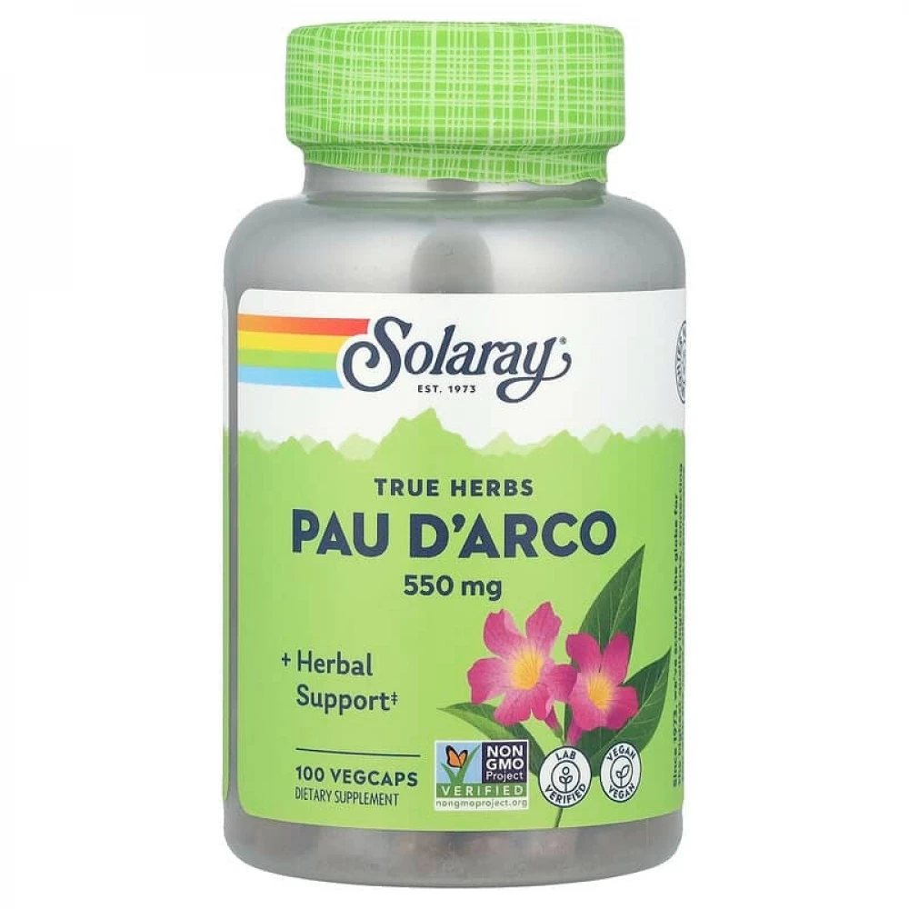 Кора мурашиного дерева Solaray Pau D'Arco Bark 550 mg - 100 vcaps
