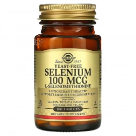 Селен Solgar Selenium 100 mcg Yeast Free - 100 Tabs
