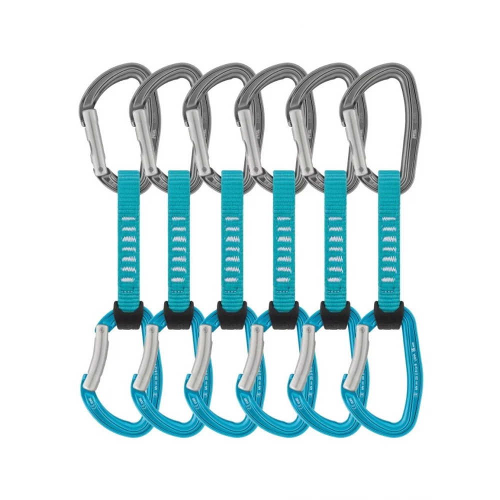 Набір відтяжок з карабінами Petzl 6 Djinn Axess turquise 11 см - 6 шт